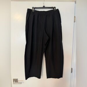 Mid Rise Linen-Blend Easy Barrel Pants